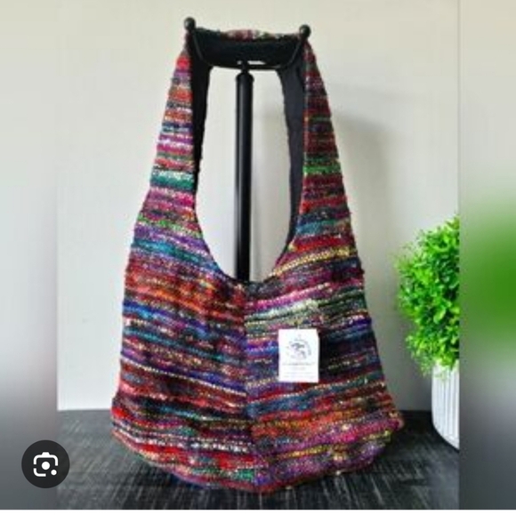 Handmade Handbags - Multicolor Woven Hobo Bag
